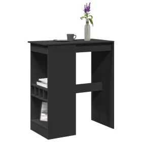 Mesa alta con estantes madera ingeniería negra 90x47,5x103,5 cm by , Kitchen and dining tables - Ref: Foro24-854338, Price: 8...