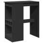 Mesa alta con estantes madera ingeniería negra 90x47,5x103,5 cm de , Mesas de cocina y de comedor - Ref: Foro24-854338, Preci...
