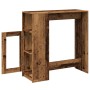 Mesa alta con estantes madera envejecida 101x40x103,5 cm de , Mesas de cocina y de comedor - Ref: Foro24-854371, Precio: 88,8...