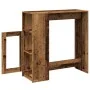 Mesa alta con estantes madera envejecida 101x40x103,5 cm de , Mesas de cocina y de comedor - Ref: Foro24-854371, Precio: 87,3...