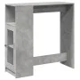 Mesa alta bar con estantes madera gris hormigón 101x40x103,5 cm de , Mesas de cocina y de comedor - Ref: Foro24-854367, Preci...