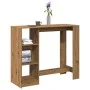Mesa bar con estante madera roble artisian 124x46x103,5 cm de , Mesas de cocina y de comedor - Ref: Foro24-854399, Precio: 96...