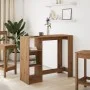 Mesa bar con estante madera roble artisian 124x46x103,5 cm de , Mesas de cocina y de comedor - Ref: Foro24-854399, Precio: 96...