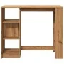 Mesa bar con estante madera roble artisian 124x46x103,5 cm de , Mesas de cocina y de comedor - Ref: Foro24-854399, Precio: 96...