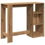 Mesa bar con estante madera roble artisian 124x46x103,5 cm de , Mesas de cocina y de comedor - Ref: Foro24-854399, Precio: 96...