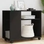 Mesa auxiliar con ruedas madera de ingeniería negra 70x35x60 cm by , Side tables - Ref: Foro24-853147, Price: 48,11 €, Discou...