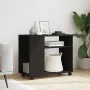 Mesa auxiliar con ruedas madera de ingeniería negra 70x35x60 cm by , Side tables - Ref: Foro24-853147, Price: 48,11 €, Discou...