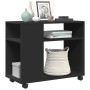 Mesa auxiliar con ruedas madera de ingeniería negra 70x35x60 cm de , Mesas auxiliares - Ref: Foro24-853147, Precio: 48,85 €, ...