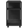 Mesa auxiliar con ruedas madera de ingeniería negra 70x35x60 cm by , Side tables - Ref: Foro24-853147, Price: 48,11 €, Discou...
