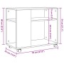 Mesa auxiliar con ruedas madera de ingeniería negra 70x35x60 cm de , Mesas auxiliares - Ref: Foro24-853147, Precio: 48,85 €, ...