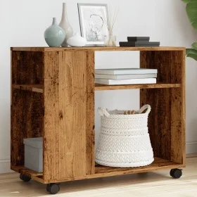 Mesa auxiliar rodante madera ingeniería envejecido 70x35x60 cm de , Mesas auxiliares - Ref: Foro24-853153, Precio: 50,22 €, D...