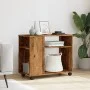 Mesa auxiliar rodante madera ingeniería envejecido 70x35x60 cm de , Mesas auxiliares - Ref: Foro24-853153, Precio: 50,22 €, D...
