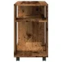 Mesa auxiliar rodante madera ingeniería envejecido 70x35x60 cm de , Mesas auxiliares - Ref: Foro24-853153, Precio: 50,22 €, D...