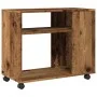 Mesa auxiliar rodante madera ingeniería envejecido 70x35x60 cm de , Mesas auxiliares - Ref: Foro24-853153, Precio: 50,22 €, D...