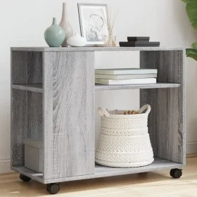Mesa auxiliar con ruedas madera gris Sonoma 70x35x60 cm de , Mesas auxiliares - Ref: Foro24-853151, Precio: 50,59 €, Descuent...