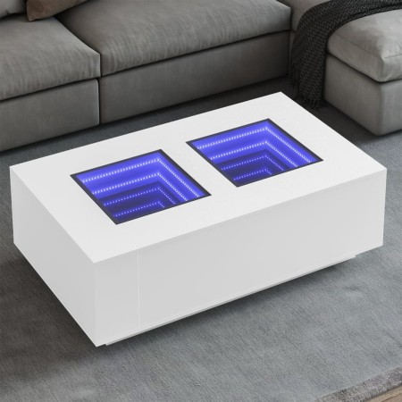 Mesa de centro con LED Infinity blanca 116x69x40 cm de , Mesas de centro - Ref: Foro24-3284056, Precio: 174,22 €, Descuento: %