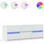 Mueble de TV con LED madera de ingeniería blanco 140x34x50 cm de , Muebles TV - Ref: Foro24-3307919, Precio: 150,31 €, Descue...