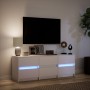 Mueble de TV con LED madera de ingeniería blanco 140x34x50 cm de , Muebles TV - Ref: Foro24-3307919, Precio: 150,31 €, Descue...