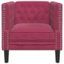 Sillón Chesterfield de terciopelo artificial rojo tinto by , Sofas - Ref: Foro24-372677, Price: 156,92 €, Discount: %