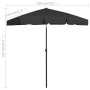 Sombrilla de playa negra 180x120 cm de vidaXL, Sombrillas - Ref: Foro24-314725, Precio: 49,26 €, Descuento: %