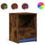 Mesita de noche con luces LED madera ingeniería roble ahumado von , Nachttische - Ref: Foro24-852027, Preis: 41,27 €, Rabatt: %