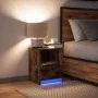 Mesita de noche con luces LED madera ingeniería roble ahumado von , Nachttische - Ref: Foro24-852027, Preis: 41,27 €, Rabatt: %
