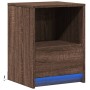 Mesita de noche con luces LED madera de ingeniería roble marrón de , Mesitas de noche - Ref: Foro24-852031, Precio: 43,02 €, ...