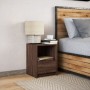 Mesita de noche con luces LED madera de ingeniería roble marrón de , Mesitas de noche - Ref: Foro24-852031, Precio: 43,02 €, ...