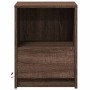 Mesita de noche con luces LED madera de ingeniería roble marrón de , Mesitas de noche - Ref: Foro24-852031, Precio: 43,02 €, ...