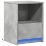 Mesita de noche con luces LED madera ingeniería gris hormigón de , Mesitas de noche - Ref: Foro24-852025, Precio: 40,22 €, De...