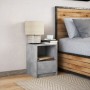 Mesita de noche con luces LED madera ingeniería gris hormigón de , Mesitas de noche - Ref: Foro24-852025, Precio: 40,22 €, De...