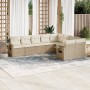 Set de sofás de jardín 9 pzas con cojines ratán sintético beige en Conjuntos de jardín | Comprar online en Foru.es