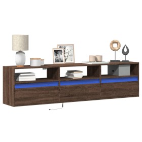 Mueble de TV de pared con LED marrón roble 180x31x45 cm de , Muebles TV - Ref: Foro24-3307946, Precio: 128,91 €, Descuento: %