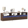 Mueble de TV de pared con LED marrón roble 180x31x45 cm de , Muebles TV - Ref: Foro24-3307946, Precio: 128,91 €, Descuento: %