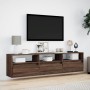 Mueble de TV de pared con LED marrón roble 180x31x45 cm de , Muebles TV - Ref: Foro24-3307946, Precio: 128,91 €, Descuento: %