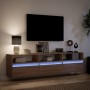 Mueble de TV de pared con LED marrón roble 180x31x45 cm de , Muebles TV - Ref: Foro24-3307946, Precio: 128,91 €, Descuento: %