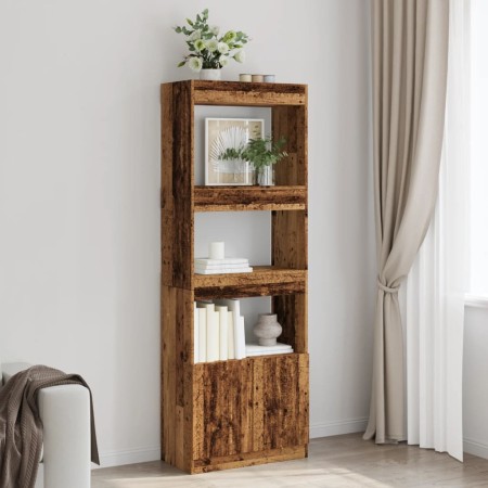 Aparador alto madera ingeniería madera envejecida 63x33x180 cm de , Librerías y estanterías - Ref: Foro24-3309607, Precio: 91...