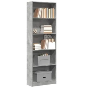 Estantería de madera de ingeniería gris hormigón 60x24x176 cm de , Librerías y estanterías - Ref: Foro24-857824, Precio: 67,0...