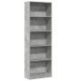 Estantería de madera de ingeniería gris hormigón 60x24x176 cm de , Librerías y estanterías - Ref: Foro24-857824, Precio: 63,7...