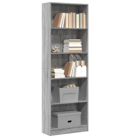 Estantería de madera de ingeniería gris Sonoma 60x24x176 cm de , Librerías y estanterías - Ref: Foro24-857826, Precio: 72,35 ...
