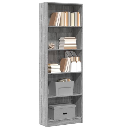 Estantería de madera de ingeniería gris Sonoma 60x24x176 cm de , Librerías y estanterías - Ref: Foro24-857826, Precio: 73,33 ...