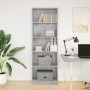 Estantería de madera de ingeniería gris Sonoma 60x24x176 cm de , Librerías y estanterías - Ref: Foro24-857826, Precio: 73,33 ...
