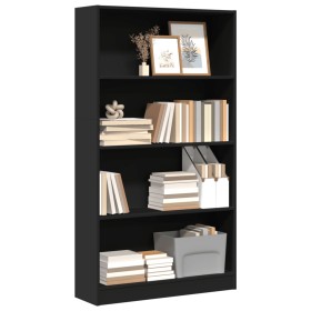 Estantería de madera de ingeniería negra 80x24x143 cm de , Librerías y estanterías - Ref: Foro24-857845, Precio: 60,98 €, Des...