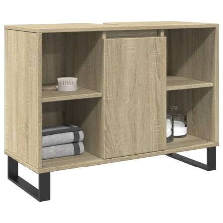 Mueble de baño madera de ingeniería roble Sonoma 80x33x60 cm de , Muebles de baño - Ref: Foro24-849681, Precio: 70,72 €, Desc...