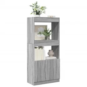 Aparador de madera de ingeniería gris Sonoma 63x33x140 cm de , Librerías y estanterías - Ref: Foro24-855111, Precio: 70,77 €,...