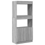 Aparador de madera de ingeniería gris Sonoma 63x33x140 cm de , Librerías y estanterías - Ref: Foro24-855111, Precio: 71,61 €,...