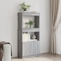 Aparador de madera de ingeniería gris Sonoma 63x33x140 cm de , Librerías y estanterías - Ref: Foro24-855111, Precio: 71,61 €,...