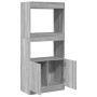 Aparador de madera de ingeniería gris Sonoma 63x33x140 cm de , Librerías y estanterías - Ref: Foro24-855111, Precio: 71,61 €,...