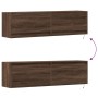 Mueble de TV de pared con luces LED marrón roble 140x31x38 cm de , Muebles TV - Ref: Foro24-852375, Precio: 104,62 €, Descuen...