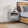 Mesita de noche de pared con luces LED gris hormigón de , Mesitas de noche - Ref: Foro24-852067, Precio: 39,05 €, Descuento: %